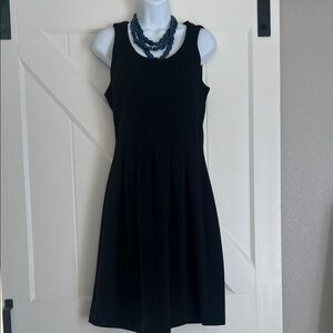 J. Crew Black Label Sleeveless Elegant Pleated Flare Midi Dress EUC retail $79